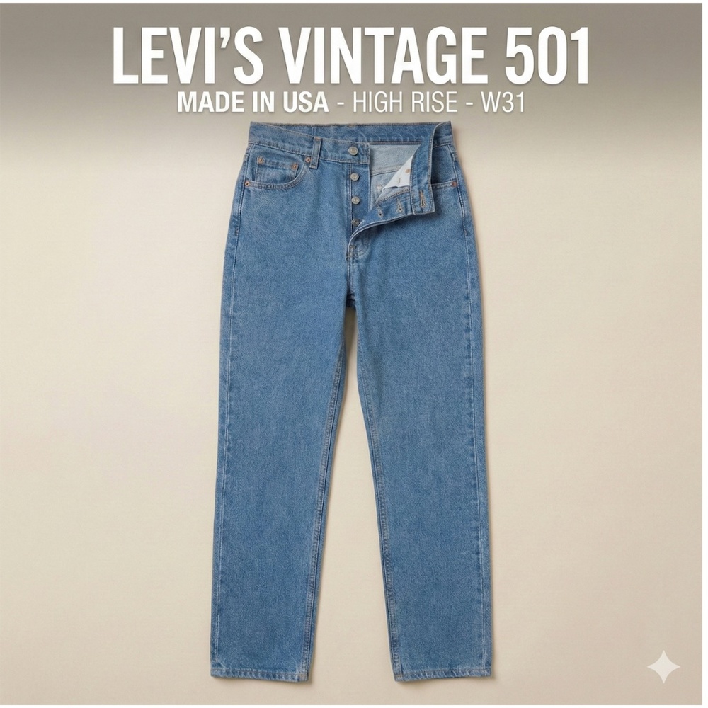 Levis Vintage 501 Jeans Made In USA High Rise Blue W31